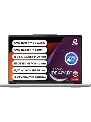 Lenovo Ideapad Slim 5 Amd Ryzen 7 7735HS 16 GB LPDDR5X 6400 Mhz 512 GB Freedos 13.3 Inç 83J2004STR