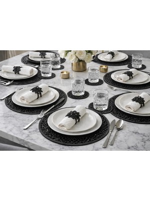 GezegenX Supla Takımı, Amerikan Servis Seti-18 Parça Sofra Sunumu, (6'lı Supla, 6'lı Bardaklık,6'lı Peçetelik