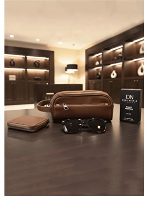 Duke Nickle Erkek Çanta Gözlük Cüzdan Parfüm 4’lü Lüks Şık Hediye Seti –