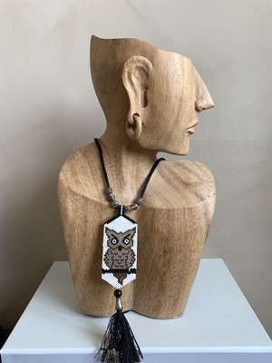 Miamantra Miyuki El yapımı Baykuş Motifli Kolye / Miyuki Bijuteri