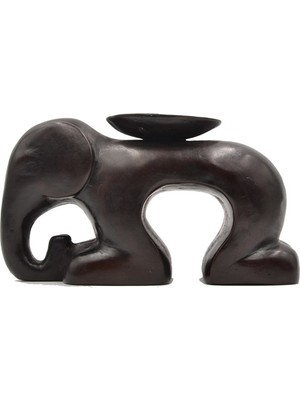 Miamantra Yere Çökmüş Fil Tealight Mumluk (16 cm)