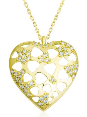 Diger KENPAZAR925 Ayar Gümüş Bombeli Kalp Kadın Gümüş Kolye