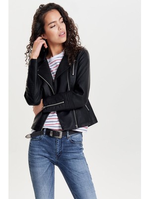 Only Siyah Kadın Mont – Düz Desen, Şık ve Modern Tasarım, Günlük ve Özel Kullanıma Uygun, Model 15153079