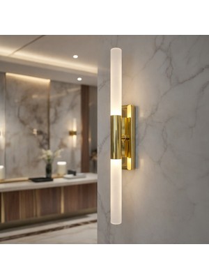 Nazik Aydınlatma Perla Gold Modern Günışığı Ledli Pilli ve Elektrikli 1 Adet Duvar Apliği  Pilli Aplik, Aplik