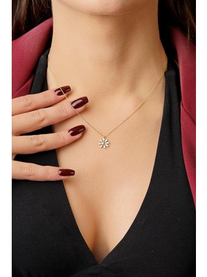 Fiyonk Kuyumculuk 14 Ayar Altın Papatya Kolye