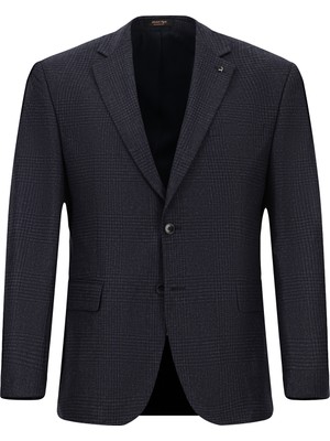 Abdullah Kiğılı 6 Drop Regular Fit Standart Kesim Yünlü Klasik Ekose Ceket