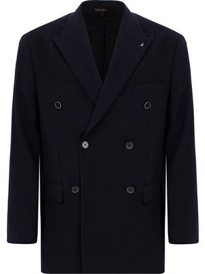 Abdullah Kiğılı 4 Drop Relaxed Fit Rahat Kesim Yünlü Kruvaze Ceket