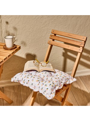 Evidea Soft Rosa Sandalye Minderi - Ekru - 40X40 cm