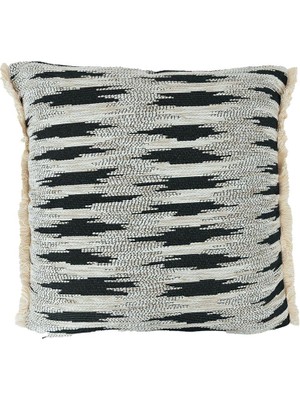 Decocenter Global Etnik Beyaz / Siyah Kırlent Kılıfı