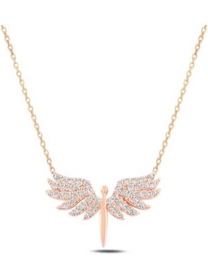 Diger KENPAZAR925 Ayar Gümüş Rose Mikail Meleği Kadın Gümüş Kolye