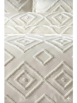 Iskandinav Ekru Çift Kişilik Yatak Örtüsü 240 x 250 cm ve 2 Adet Yastık