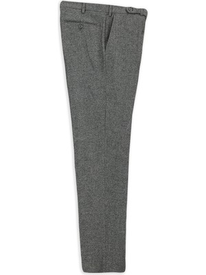 Abdullah Kiğılı 6 Drop Regular Fit Standart Kesim Desenli Yünlü Flanel Klasik Pantolon