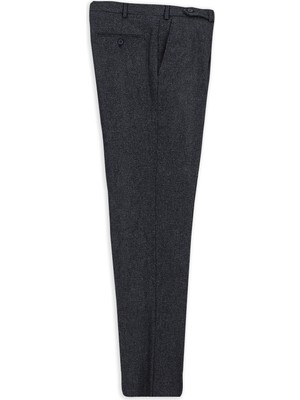 Abdullah Kiğılı 6 Drop Regular Fit Standart Kesim Desenli Yünlü Flanel Klasik Pantolon