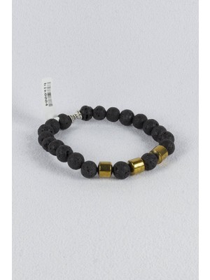 Orijinal Lav Taşı Hematit Taşı Kombinli Bileklik  BLK0004