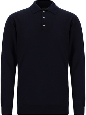 Abdullah Kiğılı Polo Yaka Regular Fit Yünlü Kaşmirli Triko Kazak