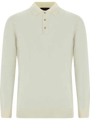 Abdullah Kiğılı Polo Yaka Regular Fit Yünlü Kaşmirli Triko Kazak