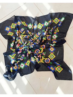 Sinem Şanlı Atelier Yörük Çengelköy Otantik Yazma Eşarp Fular Düz Sade