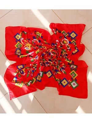 Sinem Şanlı Atelier Yörük Çengelköy Otantik Yazma Eşarp Fular Düz Sade