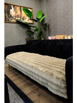 Dekomod Peluş Koltuk Örtüsü Pofuduk Bubble Kahve Sadece Oturmak Için 1 Adet 90X200 cm