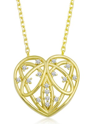 Diger KENPAZAR925 Ayar Gümüş Bombeli Kalp Kadın Gümüş Kolye