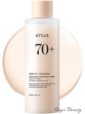 Anua Rice 70 Glow Milky Toner, Cam Gibi Parlak ve Işıltılı Cilt, Nemlendirici ve Bariyer Bakımı, Pirinç Suyu, Niasinamid, Seramidler, Tüm Cilt Tipleri, Parfümsüz, Komedojenik Değil, Kore Cilt Bakımı