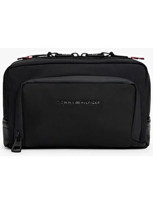 Tommy Hilfiger Erkek Marka Logolu Günlük Kullanıma Uygun Siyah El Çantası AM0AM13950 Bds