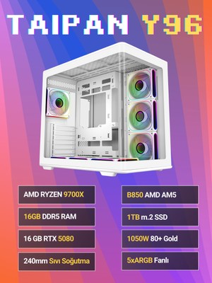Sinerji Taipan Y96 Gigabyte Geforce RTX5080 Aero Sff 16GB Ryzen 7 9700X 16GB Ddr5 1tb SSD