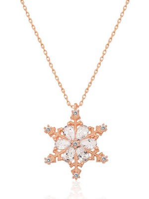 Diger KENPAZAR925 Ayar  Gümüş Kar Çiçeği Kadın Gümüş Kolye