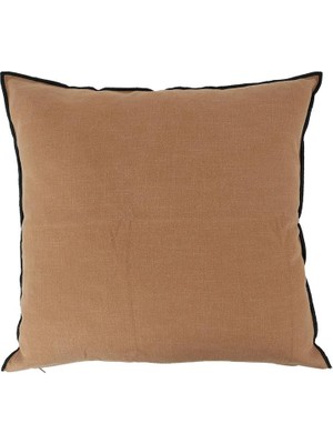 Decocenter Global Etnik Kahverengi / Siyah Biyeli Kırlent Kılıfı