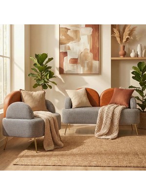 Zem Petra Çay Seti, Siyah Kazayağı/Taba Deri (1 ADET IKİLİ BERJER 1 ADET TEKLİ BERJER)