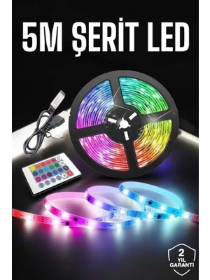LED Işık 5 Metre Şerit LED Rgb Işıklı Midastech
