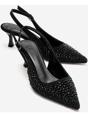 Luvi Thea Siyah Taşlı Kadın Topuklu Ayakkabı