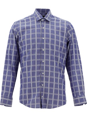 Abdullah Kiğılı Uzun Kol Slim Fit Dar Kesim Ekose Spor Pamuk Gömlek