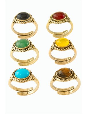 Zero Land Lvsqvr Oval Doğaltaşlı Otk Yüzük - Turkuaz