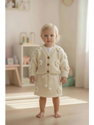 Za Handmade El Örgüsü Bebek Hırka Etek Trend Ikili Takım