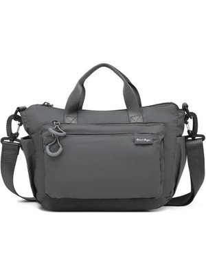 Smart Bags Ekstra Hafif Kumaş Kadın Postacı Çantası BC 3136 - Koyu Gri