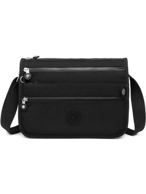 Smart Bags Krinkıl Kumaş Postacı Çantası Siyah BC 1128 Suya Dayanıklı Kadın Kullanımı İçin