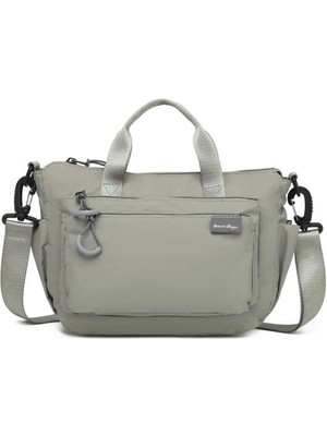 Smart Bags Ekstra Hafif Kumaş Kadın Postacı Çantası BC 3136 - Açık Gri