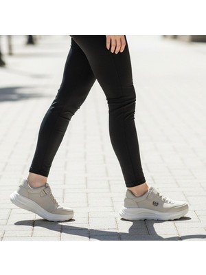 Black Sea 621 Bej Cırtlı Bağacaklı Fuspetli Bayan Spor Ayakkabı