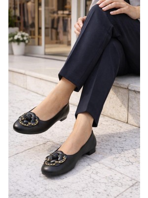 ModaOnn  Kadın Şık Aksesuarlı Günlük Babet Ayakkabı