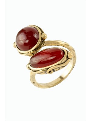 Zero Land Hnrlishp Yuvarlak Oval Doğaltaşlı Otk Yüzük - Akik