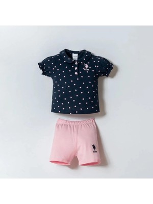 U.s. Polo Assn. Kız Bebek Pike Şort T-Shırt Takım  USB3029 26Y