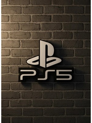 Playstation 5 Logo Duvar Dekoru Minimal Tasarım 16×12 cm Midastech