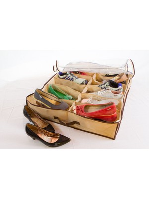 Ayakkabı Saklama Çantası 12 Bölmeli Shoes Under Midastech