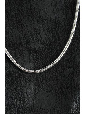 316L Çelik Oval Italyan Zincir Model Gümüş Renk Erkek Kolye Midastech