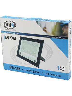 MidasTech Tekli 200W LED Projektör  29X22CM Aydınlatma Açısı: 120 Derece 50.000 Saat Ömür MODEL-ARS200W (