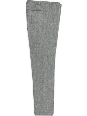 Abdullah Kiğılı 6 Drop Regular Fit Standart Kesim Beli Lastikli İpli Keten Klasik Kumaş Pantolon