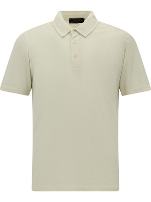 Abdullah Kiğılı Slim Fit Dar Kesim Nakışlı Pamuklu Lyocell Polo Yaka T-shirt