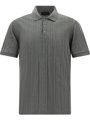 Abdullah Kiğılı Slim Fit Dar Kesim Merserize Pamuk Desenli Polo Yaka T-shirt