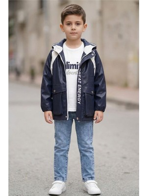 Pina Kids Erkek Çocuk Kapüşonlu Nova Mevsimlik Mont Penye Pantolon Üçlü Takım TKM7587